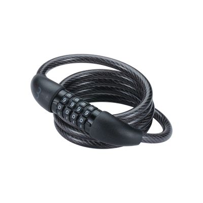 BBB Cycling, QuickCode Combination Cable Bike Lock with Code for Road, Mountain and Urban Bikes, Outdoor Heavy Duty Waterproof, BBL-66, Black