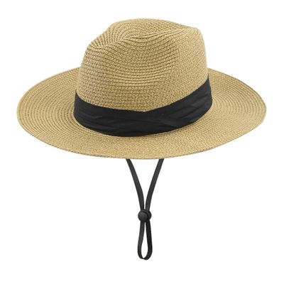 Girls Panama Wide-Brim Floppy Straw Sun-Hat Roll up Foldable Fedora Hat Summer Beach(56cm,8 to 16Years)