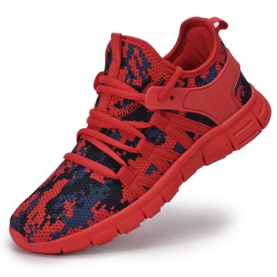 AOE Womens Walking Running Shoes Ultra Lightweight Breathable Mesh Tennis Shoes Non Slip Athletic Workout Gym Sneakers 8women / 7men Camouflage Red