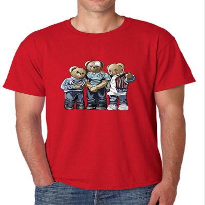 ALLNTRENDS Men's T Shirt Bears Funny Graphic Tshirt Cool Novelty Casual Tees (3XL, Red)