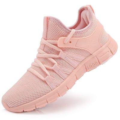 AOE Womens Walking Running Shoes Ultra Lightweight Breathable Mesh Tennis Shoes Non Slip Athletic Workout Gym Sneakers 10women / 9men Pink
