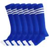 3 Pairs of juDanzy Knee High Boys or Girls Stripe Tube Socks for Soccer, Basketball, Uniform and Everyday Wear (10-15 Years, Blue With White Stripes(3 Pairs)) view 1