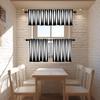 BaoNews Fashion Black White Moroccan Geometric Kitchen Valances Half Window Curtain, Abstract Black White Mirage Background Blackout Decoration Window Valances Curtains Drapes for Kitchen Bedroom view 2