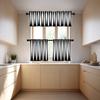 BaoNews Fashion Black White Moroccan Geometric Kitchen Valances Half Window Curtain, Abstract Black White Mirage Background Blackout Decoration Window Valances Curtains Drapes for Kitchen Bedroom view 3