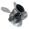 ARKDOZA 4 Blade 15-35HP 14 Spline Tooth RH SS Prop High Polished Stainless Steel Outboard Propeller for BRP Johnson Evinrude OMC Stern Drive Motor Engine with Rubber hub (9.9"(Dia) x9(Pitch), Right) view 4