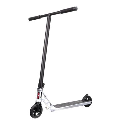 FREERIDER Silver Aluminium 6061 Deck, 2 CLAMP Aluminium Fork, Wheels AL /PU, Bearing - ABEC 9, Handle - CHROMOLY Steel ??? Stunt Kick Scooter 110ST - BulavO - Silver