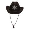 Funny Party Hats Kids Black Sheriff Cowboy Hat - Sheriff Party - Police Dress Up - Draw String Costume Hat view 1