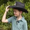 Funny Party Hats Kids Black Sheriff Cowboy Hat - Sheriff Party - Police Dress Up - Draw String Costume Hat view 3