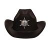 Funny Party Hats Kids Black Sheriff Cowboy Hat - Sheriff Party - Police Dress Up - Draw String Costume Hat view 4