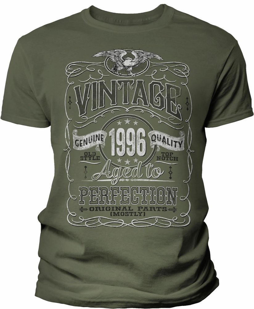 30th Birthday Gift Shirt for Men - Vintage 1996 Aged to Perfection - Military-002-4X