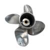 ARKDOZA 4 Blade 15-35HP 14 Spline Tooth RH SS Prop High Polished Stainless Steel Outboard Propeller for BRP Johnson Evinrude OMC Stern Drive Motor Engine with Rubber hub (9.9"(Dia) x10(Pitch), Right) view 1