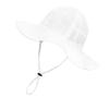 Kids Toddler Baby Sun Hat Breathable & Adjustable for Boy Girl Wide Brim Summer Outdoor Beach Hats UPF 50+ Sun Protection White view 1