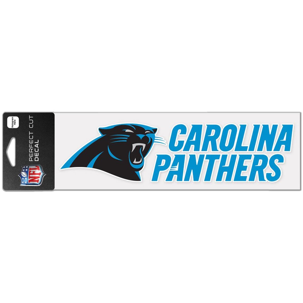 WinCraft Carolina Panthers 3" x 10" Logo & Name Perfect Cut Decal