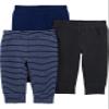 Simple Joys by Carter's Baby 3-Pack Thermal Pants, Black/Dark Blue Stripe/Navy, Newborn view 1