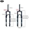 Jejy MTB Air Suspension Forks Ultralight Magnesium Alloy Travel 120mm Threadless Steerer Pressure Straight/Tapered Tube Mountain Bike Front Fork Bicycle Accessories Matte Black Manual Lockout/Remote view 2
