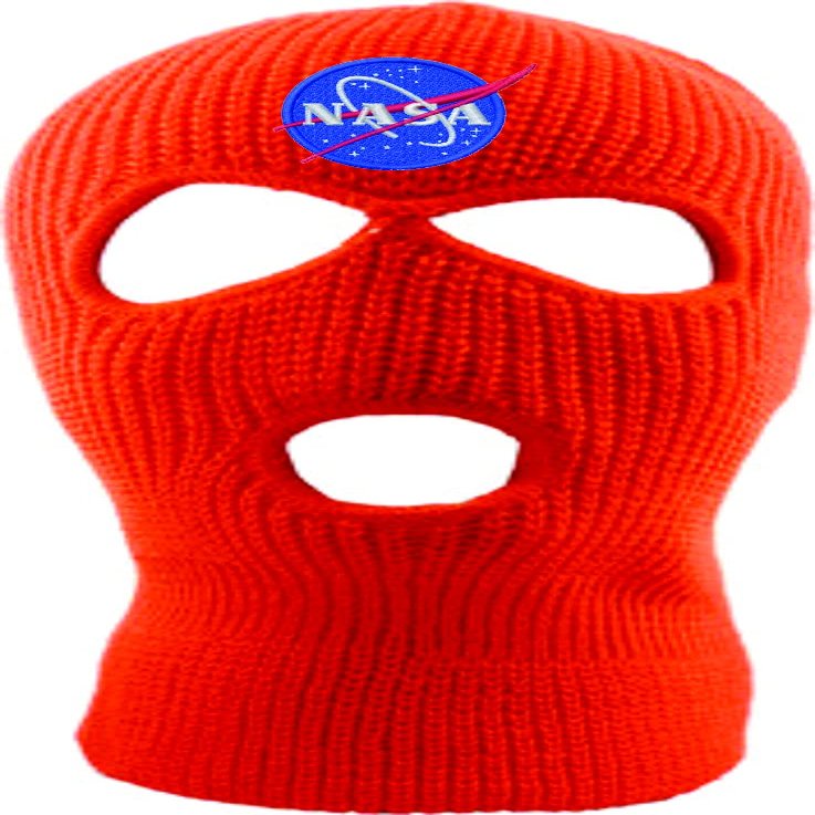 ALLNTRENDS Ski Mask Adult Three Hole Mask NASA Embroidered Full Face Cover Knitted Beanie Warm Graphic Balaclava Hat (Orange)