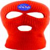 ALLNTRENDS Ski Mask Adult Three Hole Mask NASA Embroidered Full Face Cover Knitted Beanie Warm Graphic Balaclava Hat (Orange) view 1