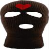 ALLNTRENDS Adult Three Hole Mask Broken Heart Embroidered Face Cover Warm Winter Beanie (Brown) view 1