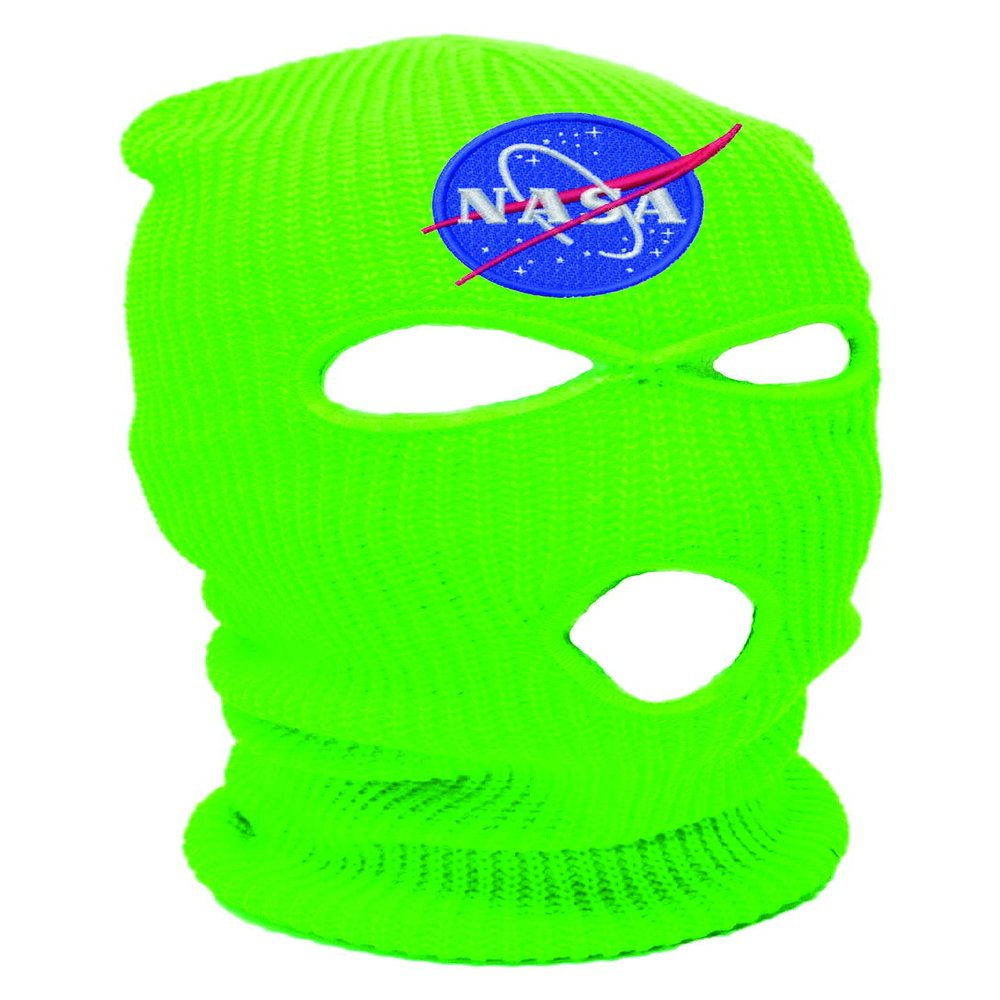 ALLNTRENDS Ski Mask Adult Three Hole Mask NASA Embroidered Full Face Cover Knitted Beanie Warm Graphic Balaclava Hat (Green)