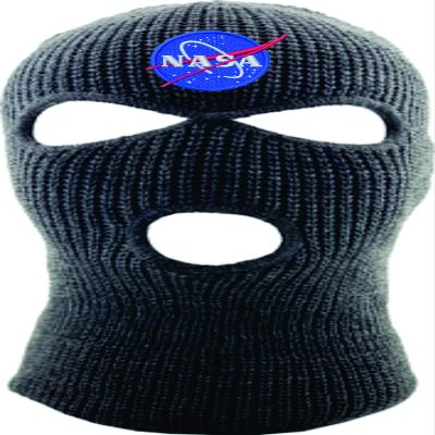 ALLNTRENDS Ski Mask Adult Three Hole Mask NASA Embroidered Full Face Cover Knitted Beanie Warm Graphic Balaclava Hat (Grey)