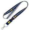 Caseys Michigan Wolverines Lanyard with Detachable Buckle 1" Width - Heathered/Jersey Print view 1