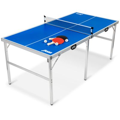 EastPoint Sports Penn Space Saver Table Tennis Table  Fully Assembled 6 Foot x 3 Foot Indoor/Outdoor Portable Table with Net, 2 Ping Pong Paddles and 4 Balls 10 Minute Set Up