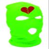ALLNTRENDS Adult Three Hole Mask Broken Heart Embroidered Face Cover Warm Winter Beanie (Green) view 1