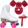 Atom Skates Jackson Mystique Viper/Nylon Plate/Size: Women's Adult 9 Bundle with Glitter Red Atom Pulse Wheels and Tool view 1