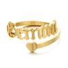 12 Zodiac Old English Letter Adjustable Stainless Steel Rings Gift for Women Dainty 12 Constellation Rings view 1