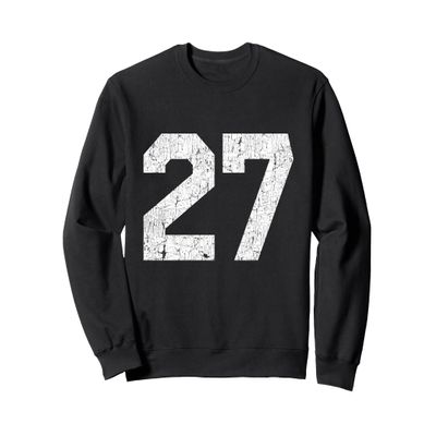 #27 Jersey Uniform Varsity Sports Number, 27th Birthday Sweatshirt