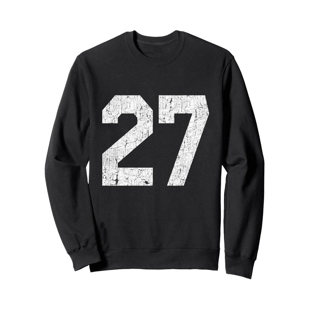 #27 Jersey Uniform Varsity Sports Number, 27th Birthday Sweatshirt