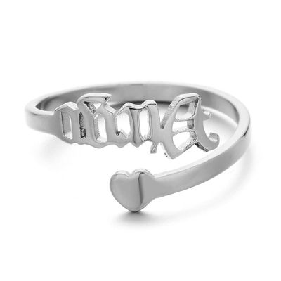 12 Zodiac Old English Letter Adjustable Stainless Steel Rings Gift for Women Dainty 12 Constellation Rings