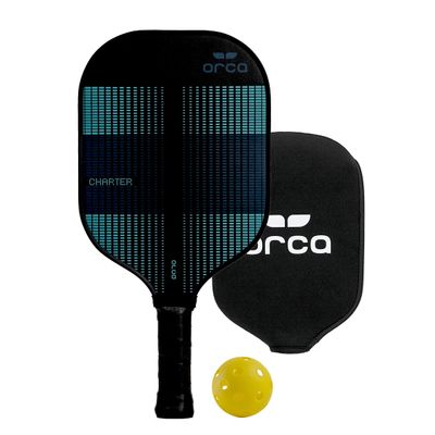 Orca Paddle Co. Charter Pickleball Paddle Set with Neoprene Cover, 1 Indoor Ball - Lightweight Racket for Beginners, Intermediate, Advanced Players - Premium Pickle-Ball Equipment and Accessories