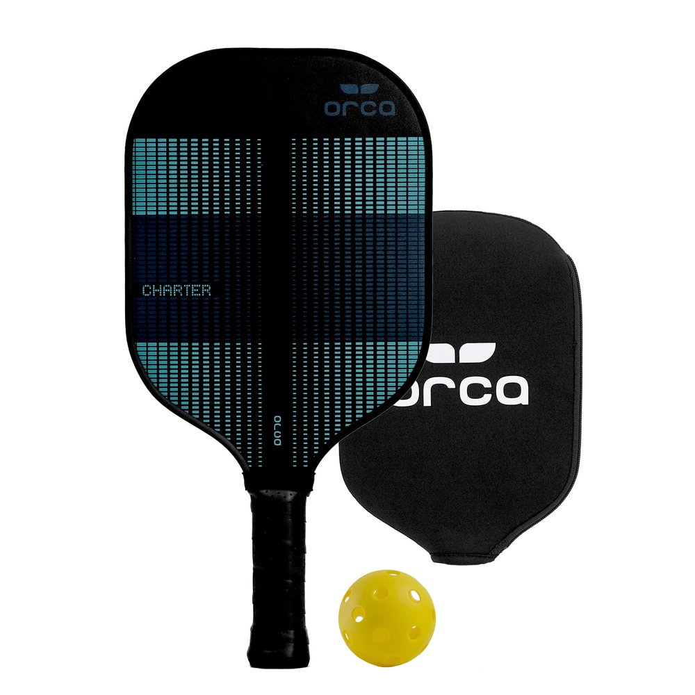 Orca Paddle Co. Charter Pickleball Paddle Set with Neoprene Cover, 1 Indoor Ball - Lightweight Racket for Beginners, Intermediate, Advanced Players - Premium Pickle-Ball Equipment and Accessories