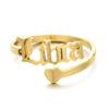 12 Zodiac Old English Letter Adjustable Stainless Steel Rings Gift for Women Dainty 12 Constellation Rings view 1