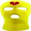 ALLNTRENDS Adult Three Hole Mask Broken Heart Embroidered Face Cover Warm Winter Beanie (Yellow) view 1