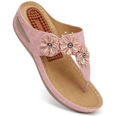 Wedge Sandals for Women Comfortable: Summer Dressy Low Heels Flip Flops