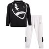 RBX Boys Jogger Set - 2 Piece Pullover Thermal Boys Hoodie & Tricot Jogger Pants - Athletic Sweatsuit Outfit (Sizes 8-12), Size 8, Black Football view 1