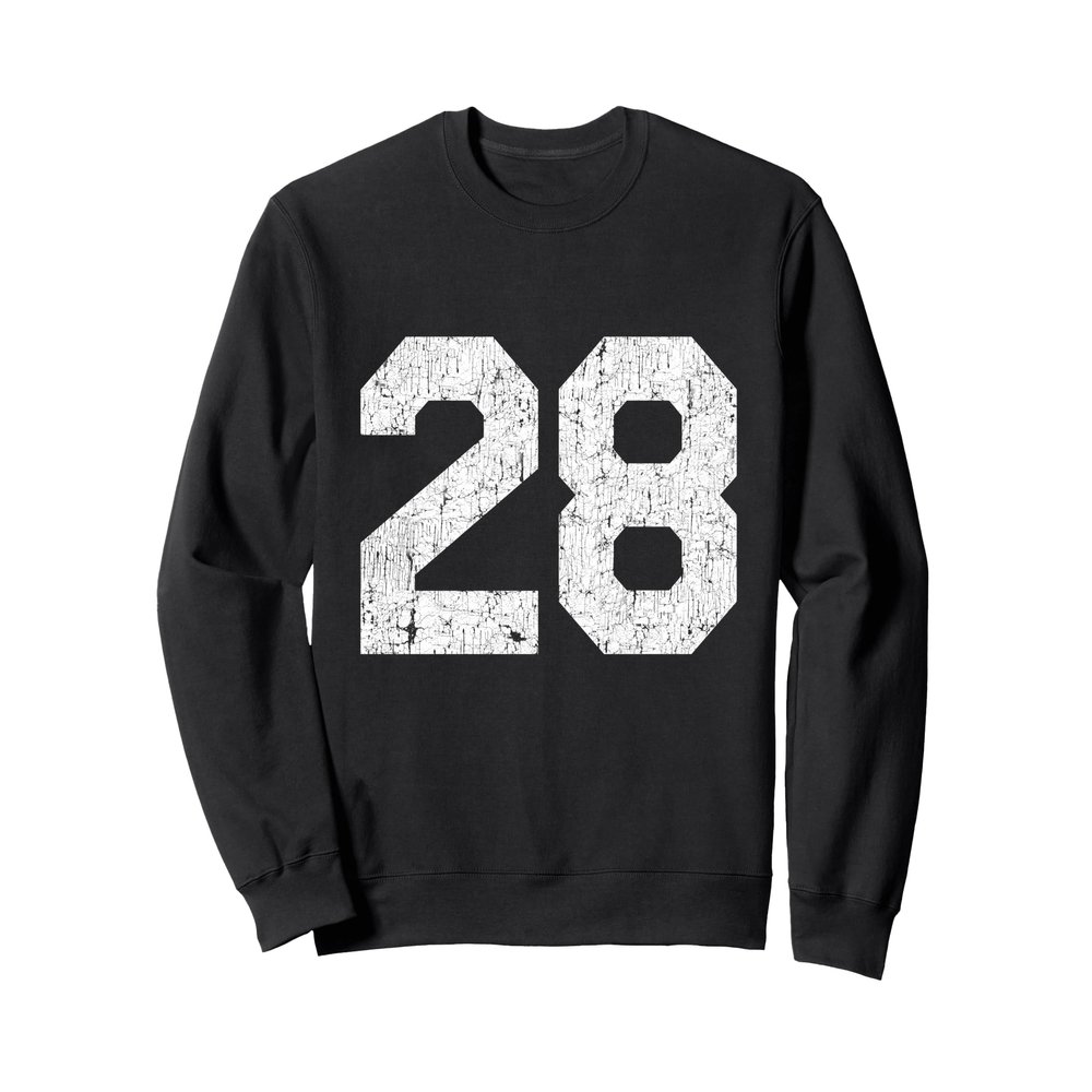 #28 Jersey Uniform Varsity Sports Number, 28th Birthday Sweatshirt