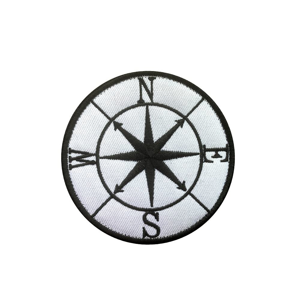 Antrix Tactical Compass Patch, Military Compass Patches with Hook and Loop for Outdoor Travel, Hiking, Mountaineering, Fishing,CS, Off-Road Backpack Bags More Equipment - 3.15" Round