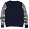 Cable Stitch Women's Contrast-Sleeve Cotton Sweater - Crewneck Long Sleeve Knitted Pullover Top (X-Small, Wave Navy) view 4