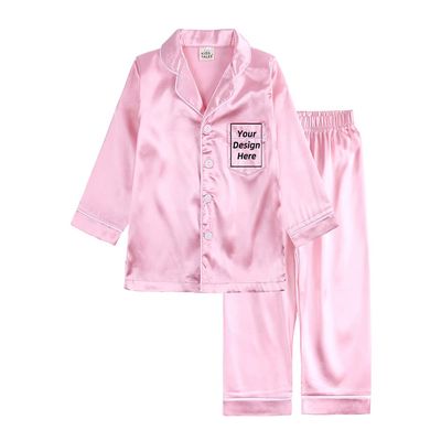 Kids Tales 2Pcs Boys Girls Custom Satin Pajamas Set Add Your Own Text Design Silk Loungewear PJS Personalized Child Clothes Set