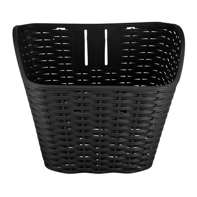 FAVOMOTO 1pc Retro Bike Basket Plastic Storage Container for Cycling Easy to Install Fits Boys and Girls Woven Design