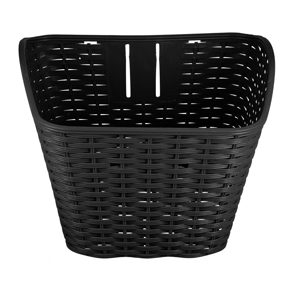 FAVOMOTO 1pc Retro Bike Basket Plastic Storage Container for Cycling Easy to Install Fits Boys and Girls Woven Design