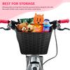 FAVOMOTO 1pc Retro Bike Basket Plastic Storage Container for Cycling Easy to Install Fits Boys and Girls Woven Design view 2