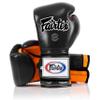 Fairtex Muay Thai Boxing Gloves BGV9 - Heavy Hitter Mexican Style Training & Sparring Gloves for Kick Boxing MMA K1 (Black/Orange, 10 oz) view 1