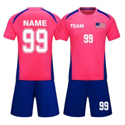 HDSD Custom Soccer Jersey Personalized Soccer Shirt Boys Girls Soccer Short Soccer Socks Men Women Customa Customized with Name Number Team Logo (Pink)