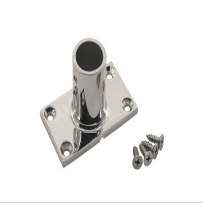 Annakideya 316 Marine Grade Stainless Steel 90 Degree Tube Base Heavy Duty 1" Round Flange Base Hand Rail Fitting Pack of 1