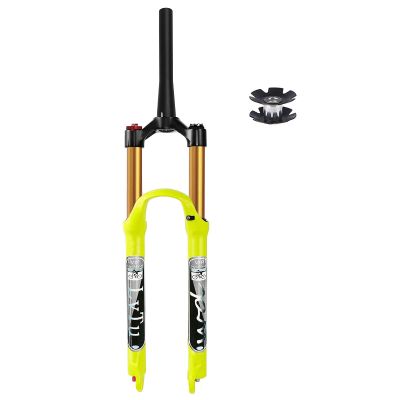 LvTu 26 27.5 29 inch Mountain Bike Suspension Fork Travel 130mm, 1-1/8 Straight Tube/Tapered Tube Disc Brake Air Forks (Color : Tapered Manual Lock Out, Size : 29 inch)