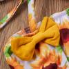 Infant Toddler Baby Girl Swimsuit Bikin Set Sunflower Crop Top Ruffle Short Hat 3Pcs Swimwear Bathing Suit Summer Beach Wear (Yellow, 18-24 Months, 24_Months) view 4